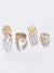 Sohi Set Of 4 Gold-plated Designer Finger Ring