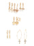 Sohi Set Of 7 Gold-toned Contemporary Drop Earrings
