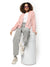 Women's Pink Solid Fleece Regular Fit Zipper Sweatshirt With Hoodie For Winter Wear