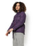Women's Purple Puffer Regular Fit Bomber Jacket For Winter Wear