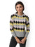 Women's Grey Self-design Regular Fit Sweater For Winter Wear