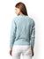 Women's Blue Self Design Regular Fit Sweater For Winter Wear