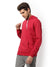 Men's Red Solid Regular Fit Sweatshirt With Hoodie For Winter Wear