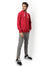 Men's Red Solid Regular Fit Sweatshirt With Hoodie For Winter Wear