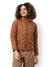 Women's Brown Puffer Regular Fit Bomber Jacket For Winter Wear