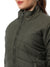 Women's Olive Green Puffer Regular Fit Bomber Jacket For Winter Wear
