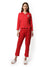 Women's Red Printed Regular Fit Night Suit For Winter Wear