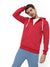Men's Red Solid Regular Fit Zipper Sweatshirt With Hoodie For Winter Wear