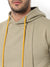 Men's Beige With Mustard Solid Regular Fit Sweatshirt With Hoodie For Winter Wear