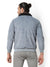 Men's Solid Suede Grey Fleece Puffer Regular Fit Bomber Jacket For Winter Wear
