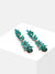 Sohi Green Stone Studded Leaf Contemporary Drop Earrings