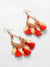 Sohi Orange  Gold-toned Contemporary Tasseled Drop Earrings