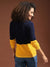 Campus Sutra Women Colorblock Casual Winter Sweater