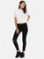 Women Solid Stylish White Casual Crop Top