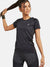 Women Round Neck Black Sports Jersey T-shirt