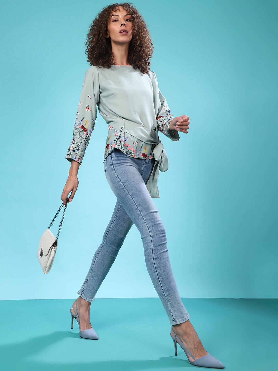 Women Casual Light Green Top Campus Sutra International