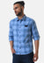 Campus Sutra Men Checkered Casual Blue Shirt