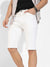White Ripped Hem Denim Shorts