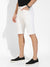 White Ripped Hem Denim Shorts