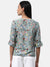 Campus Sutra Casual 3/4 Sleeve Floral Print Women Grey Top