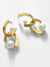 Sohi Gold-toned  White Contemporary Drop Earrings