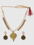 Gold-plated Antique Leaf Loops Beaded Necklace Set