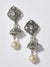 Sohi Oxidized Silver-plated White Stone Studded  Beaded Jewellery Set