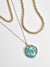 Sohi Gold-plated  Green Stones Pendant With 3 Chain