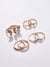 Sohi Set Of 8 Gold-plated White Stone-studded Finger Rings